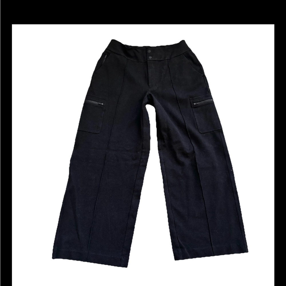 ATHLETA VENICE HEATHERED CARGO Wide-Leg Pants Size 14 Sophisticated Chic Trendy - Picture 2 of 7